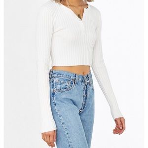 urban outfitters henley crop top